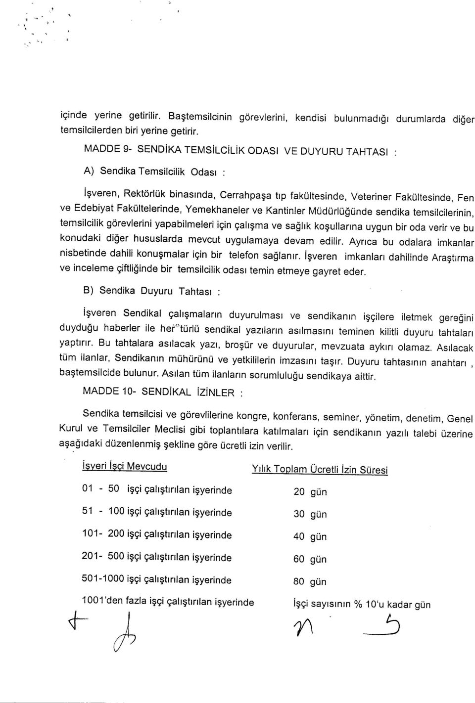 Yemekhaneler ve Kantinler MOdUrlOgOndesendika temsilcilerinin, temsilcilik gorevlerini yapabilmeleri icin calrsrna ve saqhk kosullanna uygun bir oda verir ve bu konudaki diger hususlarda mevcut