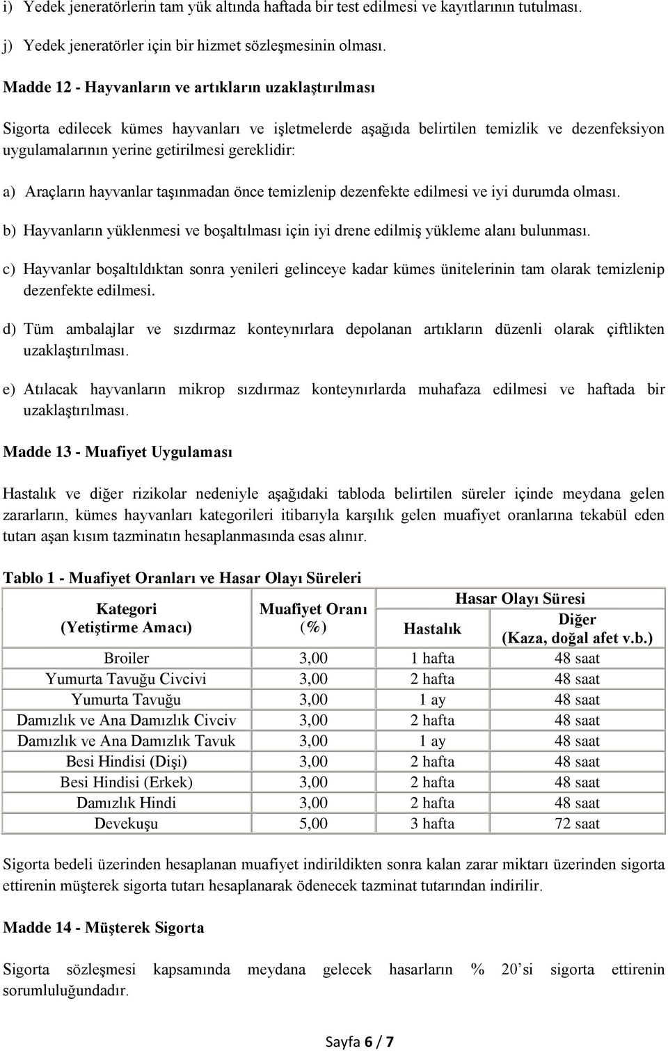 taşınmadan önce temizlenip dezenfekte edilmesi ve iyi durumda olması. b) Hayvanların yüklenmesi ve boşaltılması için iyi drene edilmiş yükleme alanı bulunması.