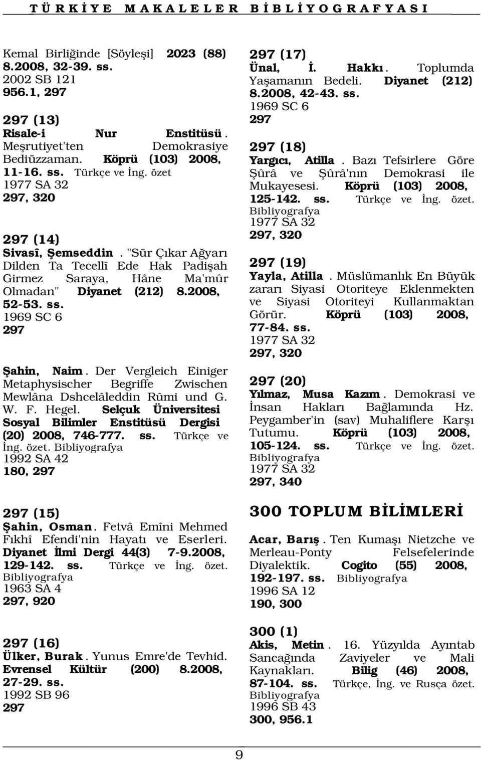 1969 SC 6 297 fiahin, Naim. Der Vergleich Einiger Metaphysischer Begriffe Zwischen Mewlâna Dshcelâleddin Rûmi und G. W. F. Hegel.