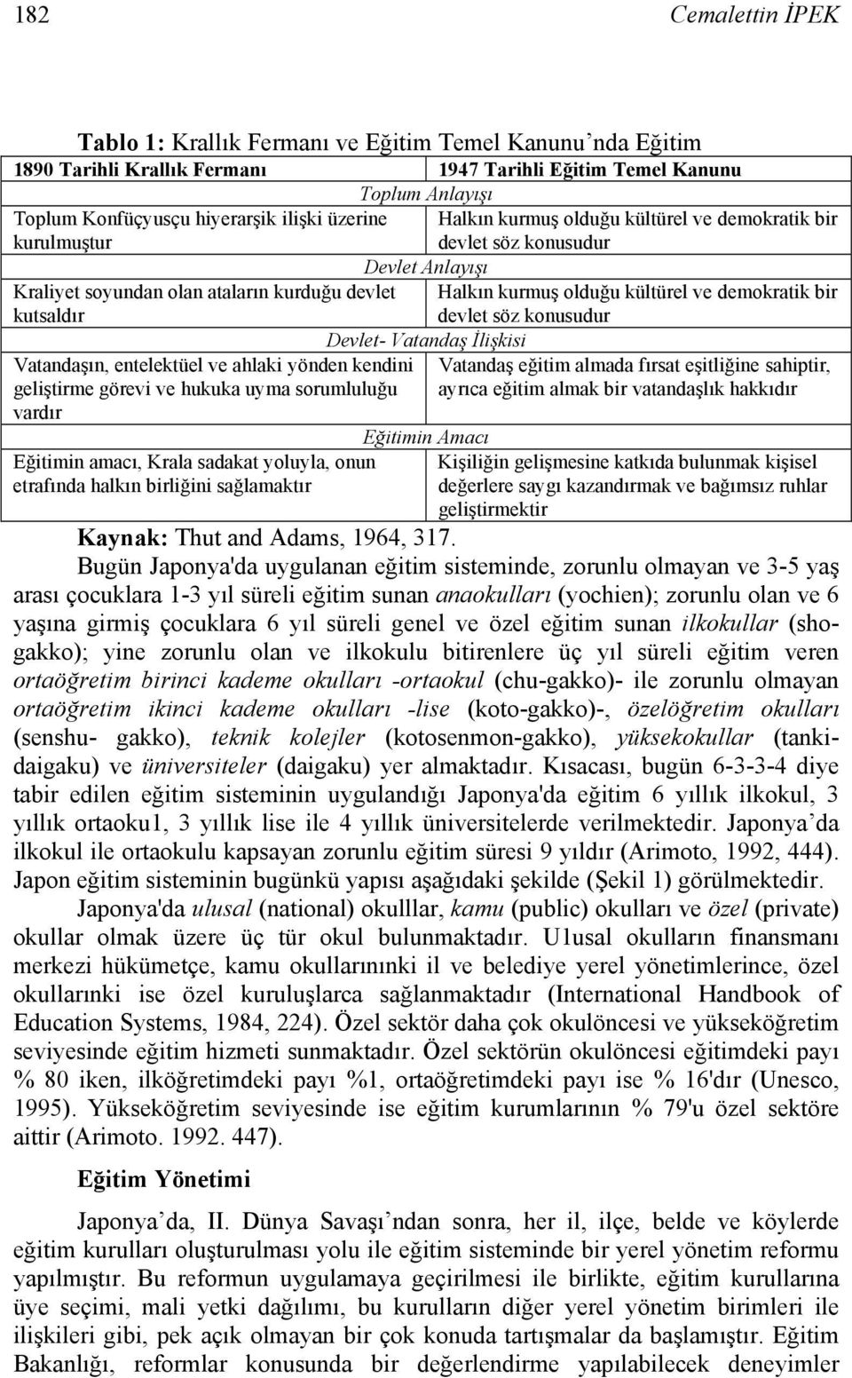 entelektüel ve ahlaki yönden kendini geliştirme görevi ve hukuka uyma sorumluluğu vardır Eğitimin Amacı Halkın kurmuş olduğu kültürel ve demokratik bir devlet söz konusudur Vatandaş eğitim almada