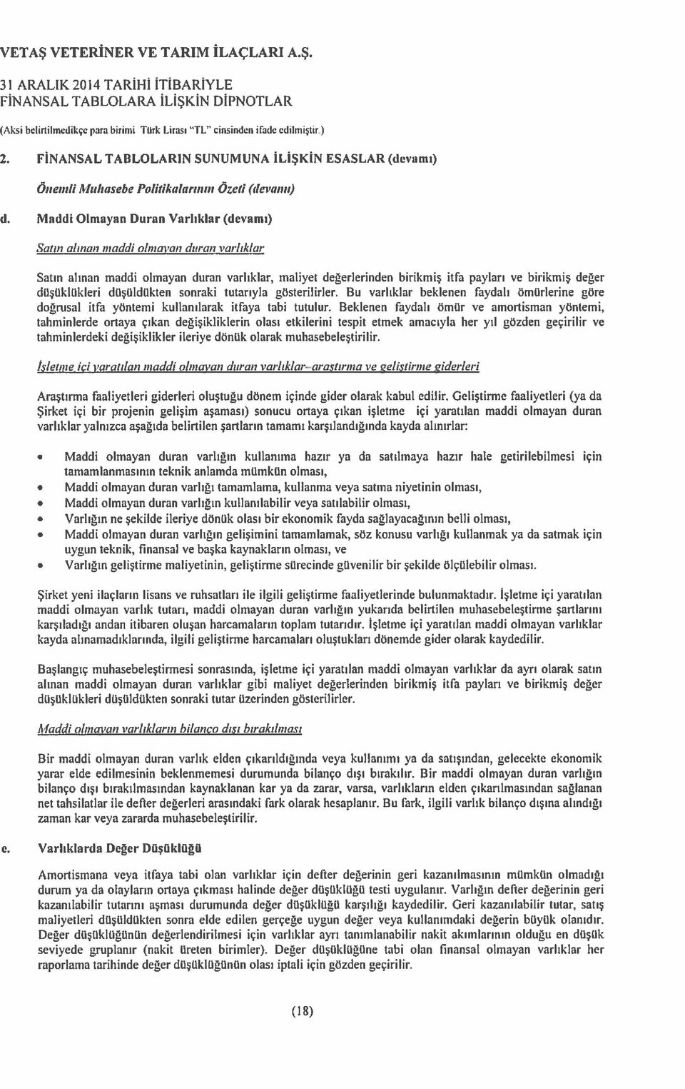 düşüklükleri düşüldükten sonraki tutarıyla gösterilirler. Bu varlıklar beklenen faydalı ömürlerine göre doğrüsal itfa yöntemi kullanılarak itfaya tabi tutulur.