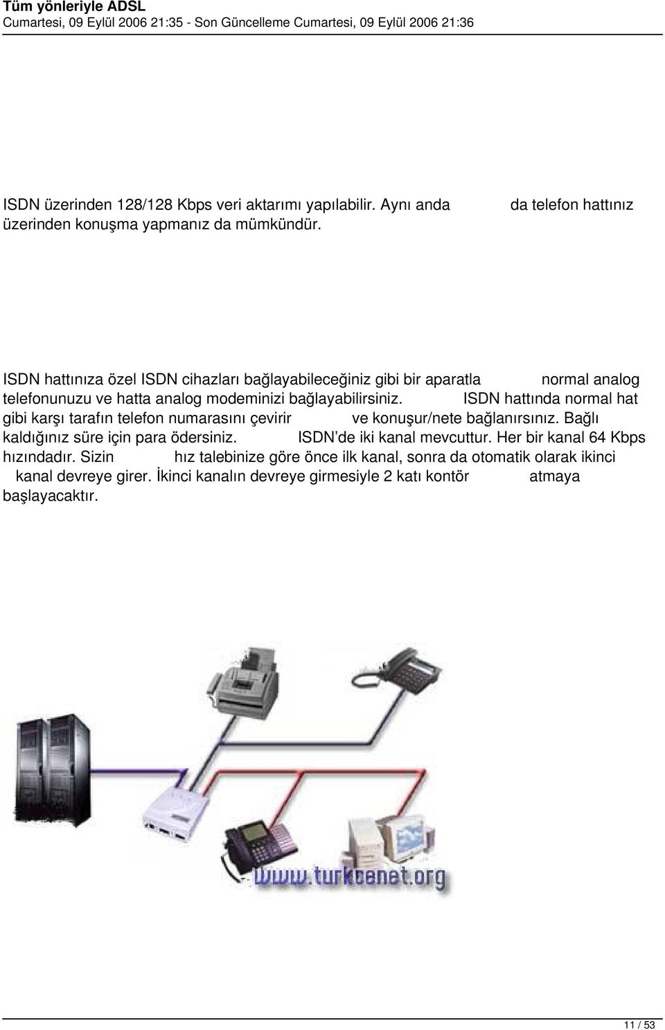 ISDN hattında normal hat gibi karşı tarafın telefon numarasını çevirir ve konuşur/nete bağlanırsınız. Bağlı kaldığınız süre için para ödersiniz.