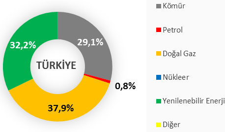 Bazı Ülkelerin Elektrik Üretiminin Kaynaklara Göre Dağılımı 2.3.