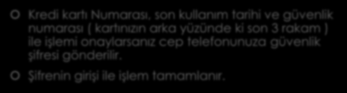 Sanal Pos Kullanımı Ödeme yap butonu tıkladığınızda sizi güvenli olarak Kullandığımız bankanın kendi ödeme sayfasına yönlendirmektedir. www.otokocparca.