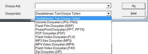 Bu ekranda Yüklenen Dosyalar seçeneğinde daha önceden toplantı odanıza yüklemiş olduğunuz dosyalar varsa görüntülenir.