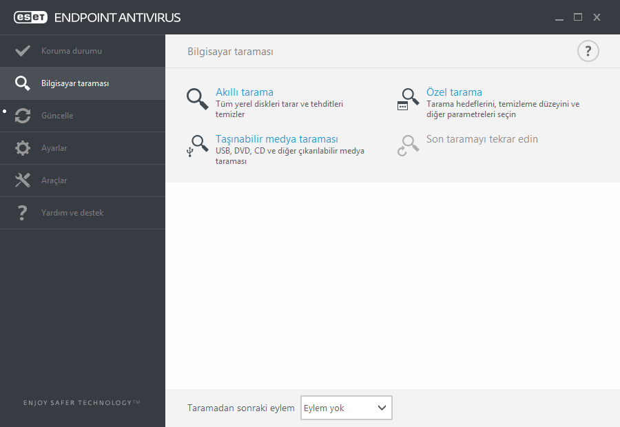 3.5 Bilgisayar taraması Yükleme tamamlandıktan sonra (bilgisayarın yeniden başlatılması gerekebilir) ESET Endpoint Antivirus, en fazla 15 dakika süren, otomatik bir bilgisayar taraması gerçekleştirir.