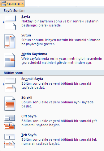 Kesmeler penceresi Belge Bağlantıları Yazdığımız belgelerde, içindekiler kısmında başlıklara tıkladığımızda, metinde geçen kelimeye tıklandığımızda, belgede başka bir yere gitmek istediğimizde,