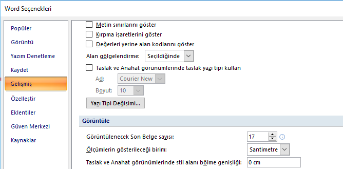 Son belgeler Belge isimlerinin yanında bulunan nesnesi belgeyi son kullanılanlar listesine sabitleyebilir, nesnesine tıklayarak da belgenin son kullanılanlar listesindeki sabitlenmesini