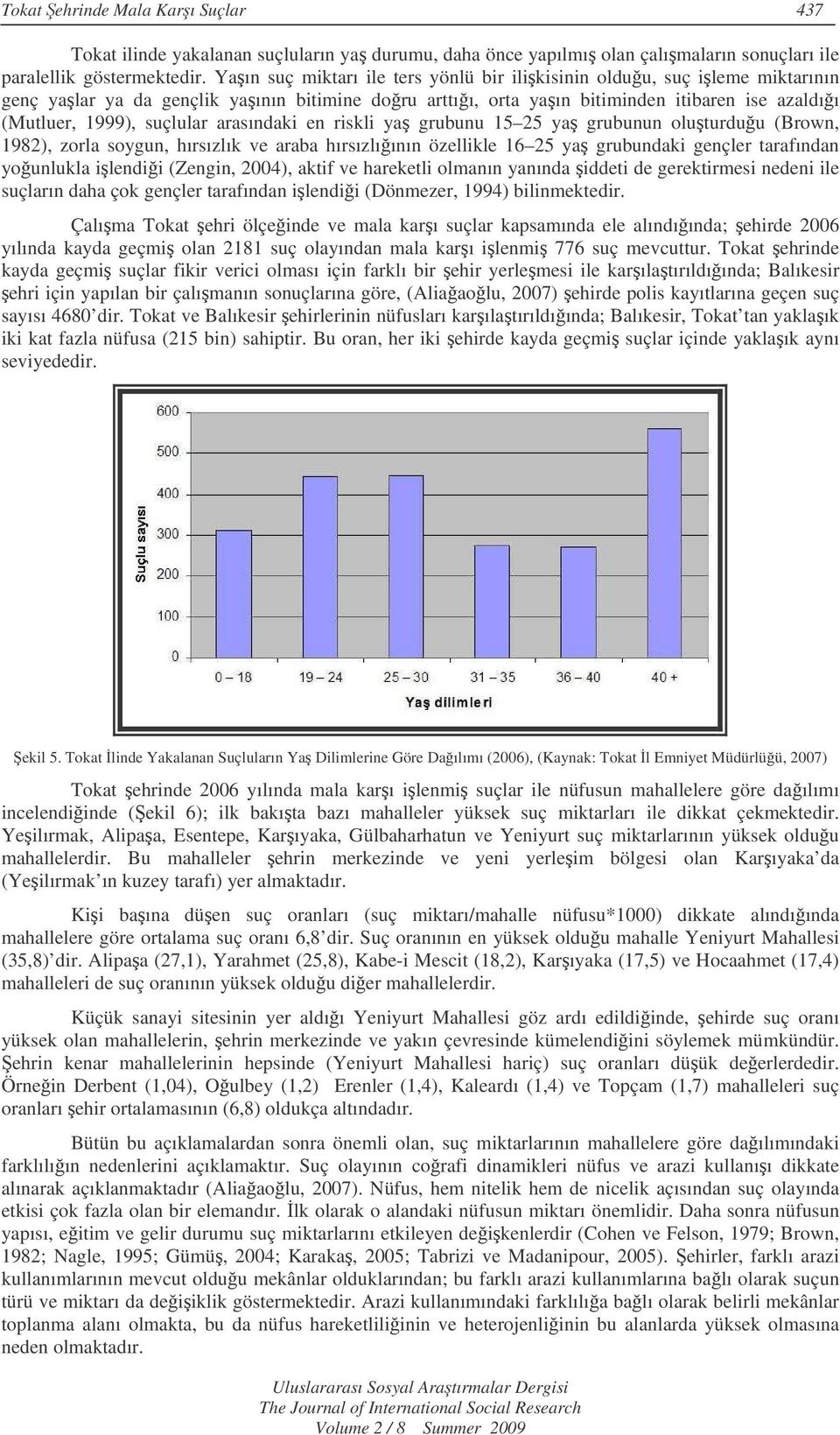 arasındaki en riskli ya grubunu 15 25 ya grubunun oluturduu (Brown, 1982), zorla soygun, hırsızlık ve araba hırsızlıının özellikle 16 25 ya grubundaki gençler tarafından younlukla ilendii (Zengin,