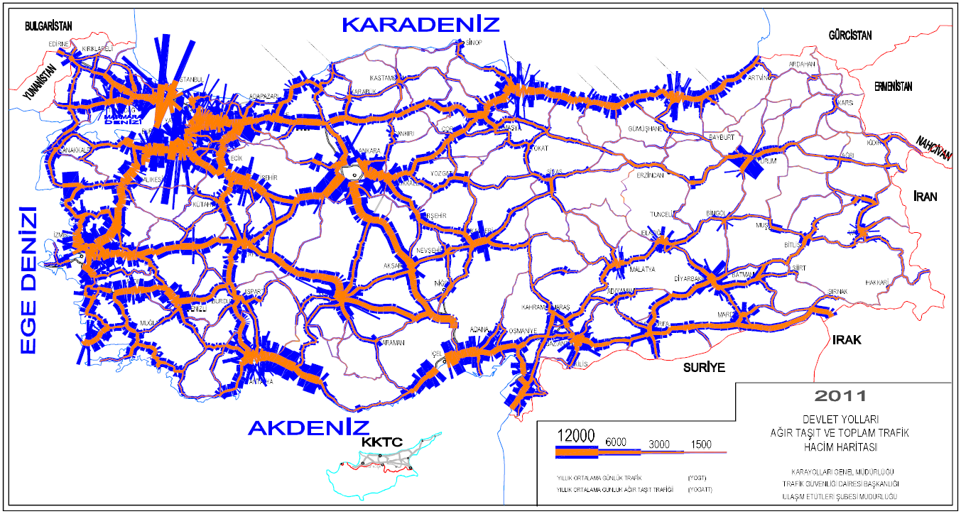 sınıflandırma sayımlarında ise doğruluk oranı yaklaşık ±%90 dır. Trafik bilgileri bütün Devlet Yollarındaki kontrol kesimlerine ait trafik dilimlerine göre verilmektedir (TCK, 2011).