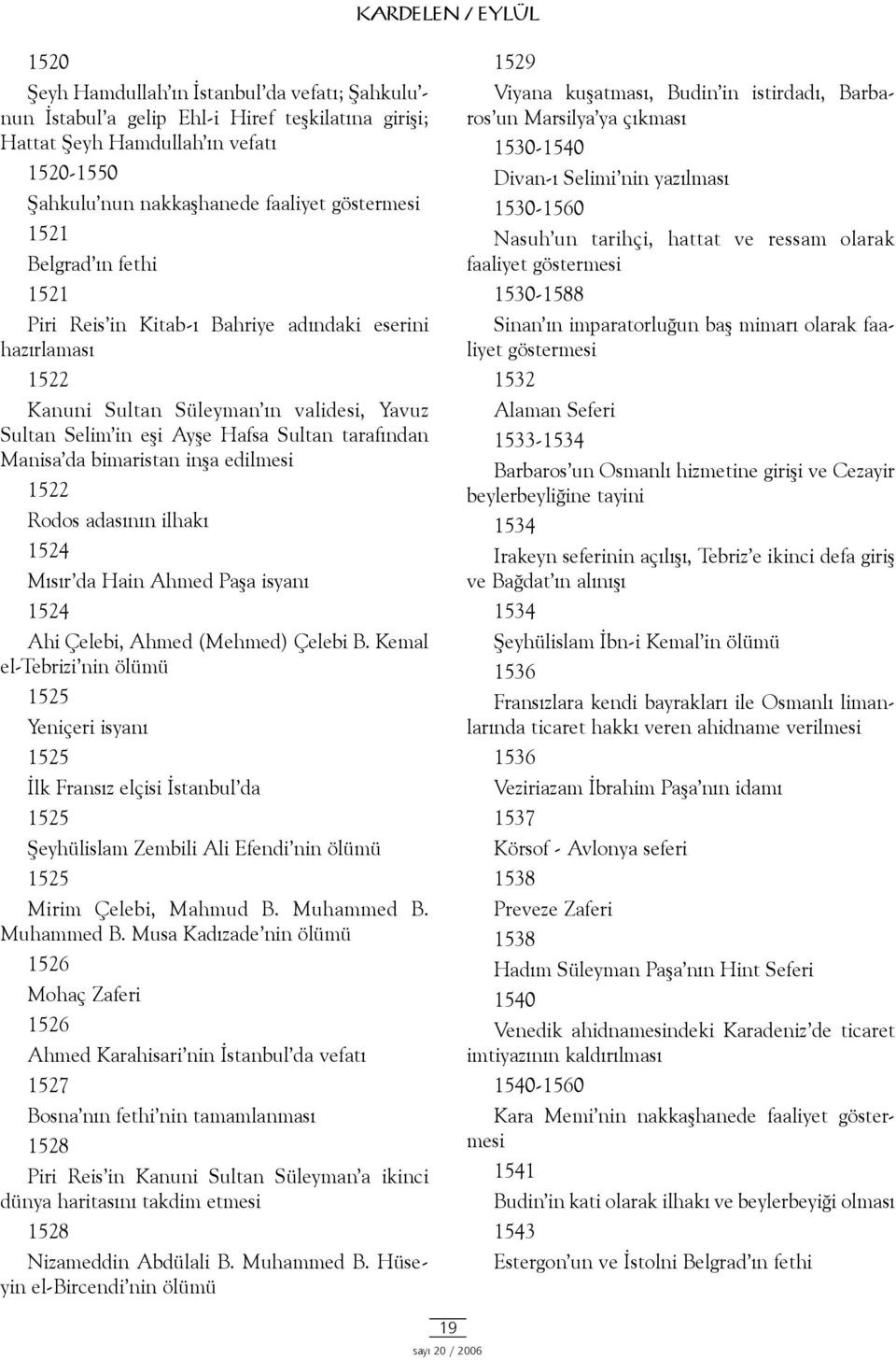 da bimaristan inþa edilmesi 1522 Rodos adasýnýn ilhaký 1524 Mýsýr da Hain Ahmed Paþa isyaný 1524 Ahi Çelebi, Ahmed (Mehmed) Çelebi B.