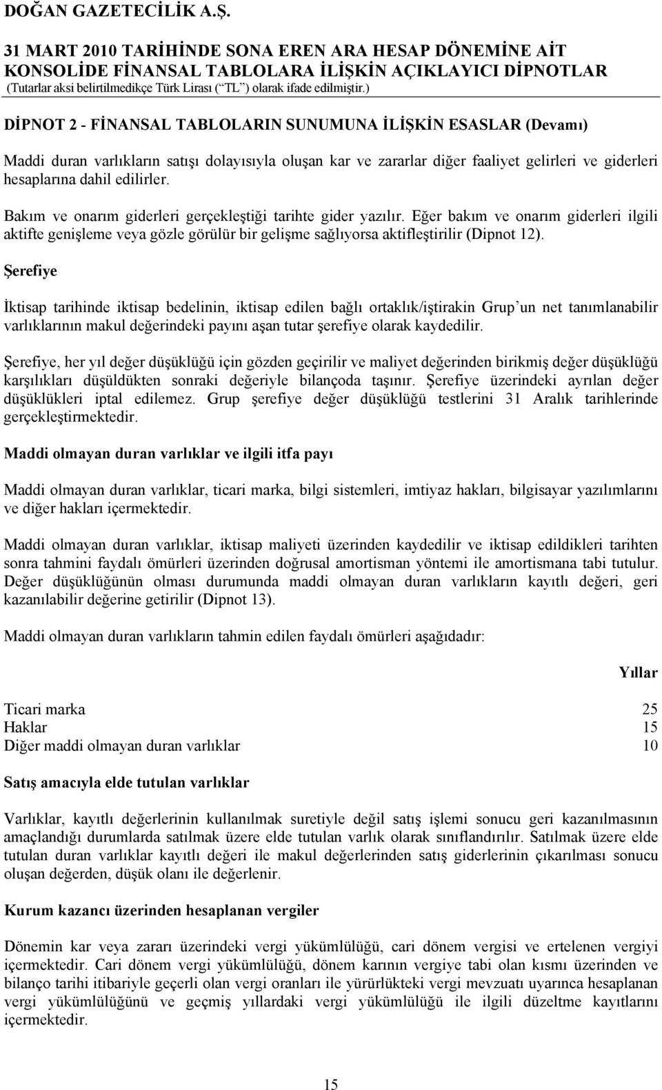 Şerefiye İktisap tarihinde iktisap bedelinin, iktisap edilen bağlı ortaklık/iştirakin Grup un net tanımlanabilir varlıklarının makul değerindeki payını aşan tutar şerefiye olarak kaydedilir.