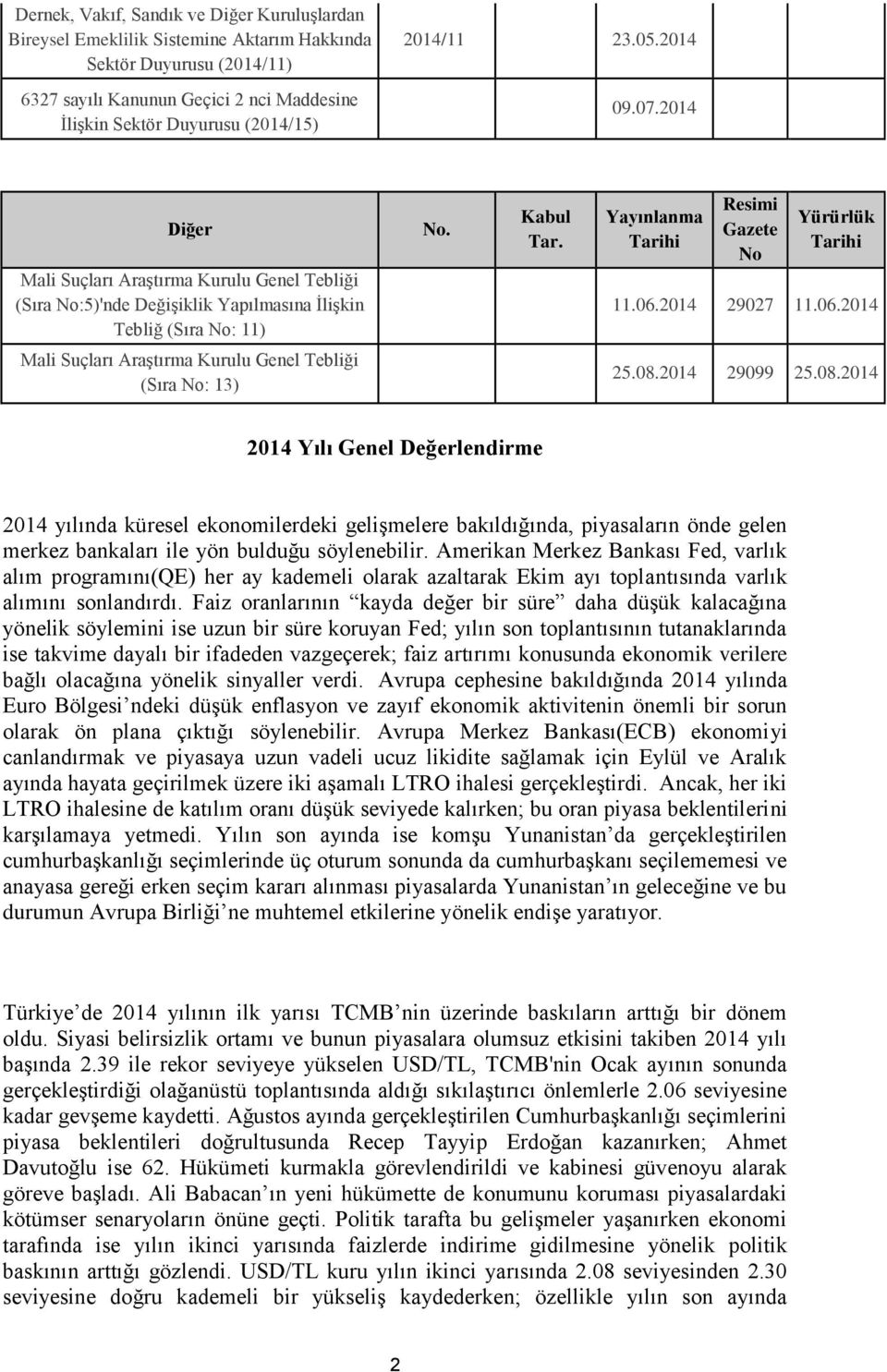 2014 29027 11.06.2014 Mali Suçları Araştırma Kurulu Genel Tebliği (Sıra : 13) 25.08.