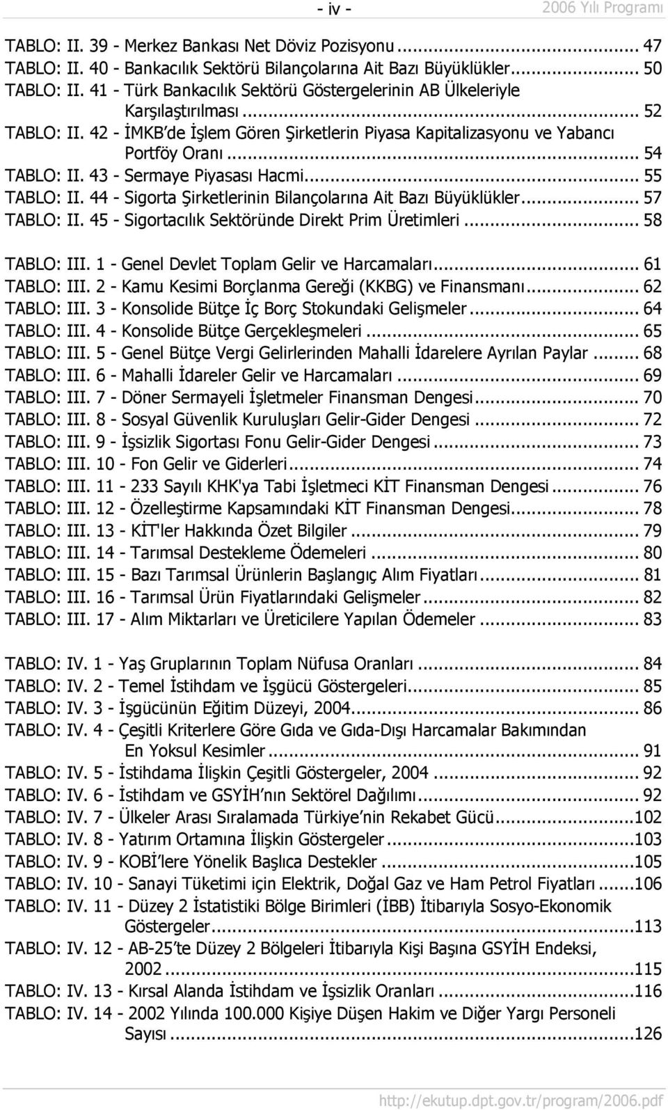 43 - Sermaye Piyasası Hacmi... 55 TABLO: II. 44 - Sigorta Şirketlerinin Bilançolarına Ait Bazı Büyüklükler... 57 TABLO: II. 45 - Sigortacılık Sektöründe Direkt Prim Üretimleri... 58 TABLO: III.