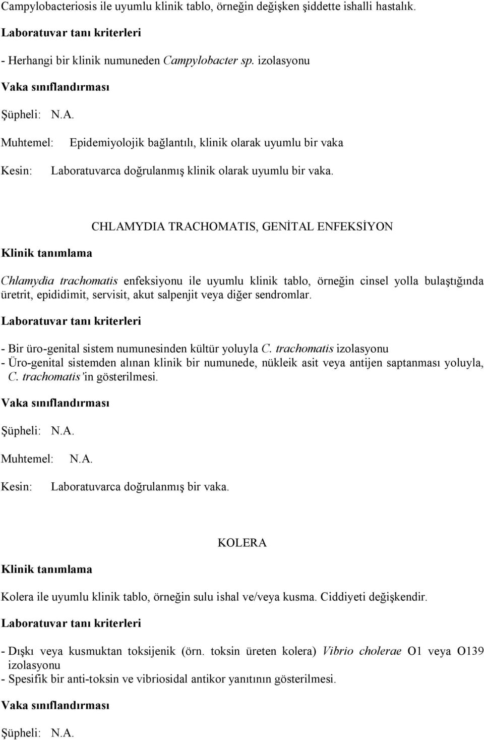 bulaştığında üretrit, epididimit, servisit, akut salpenjit veya diğer sendromlar. - Bir üro-genital sistem numunesinden kültür yoluyla C.