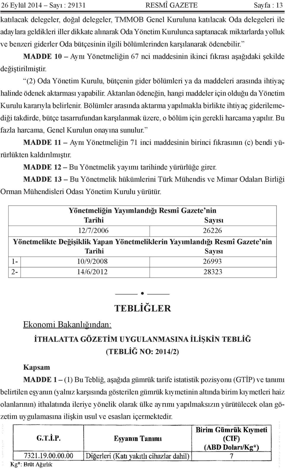 MADDE 10 Aynı Yönetmeliğin 67 nci maddesinin ikinci fıkrası aşağıdaki şekilde değiştirilmiştir.