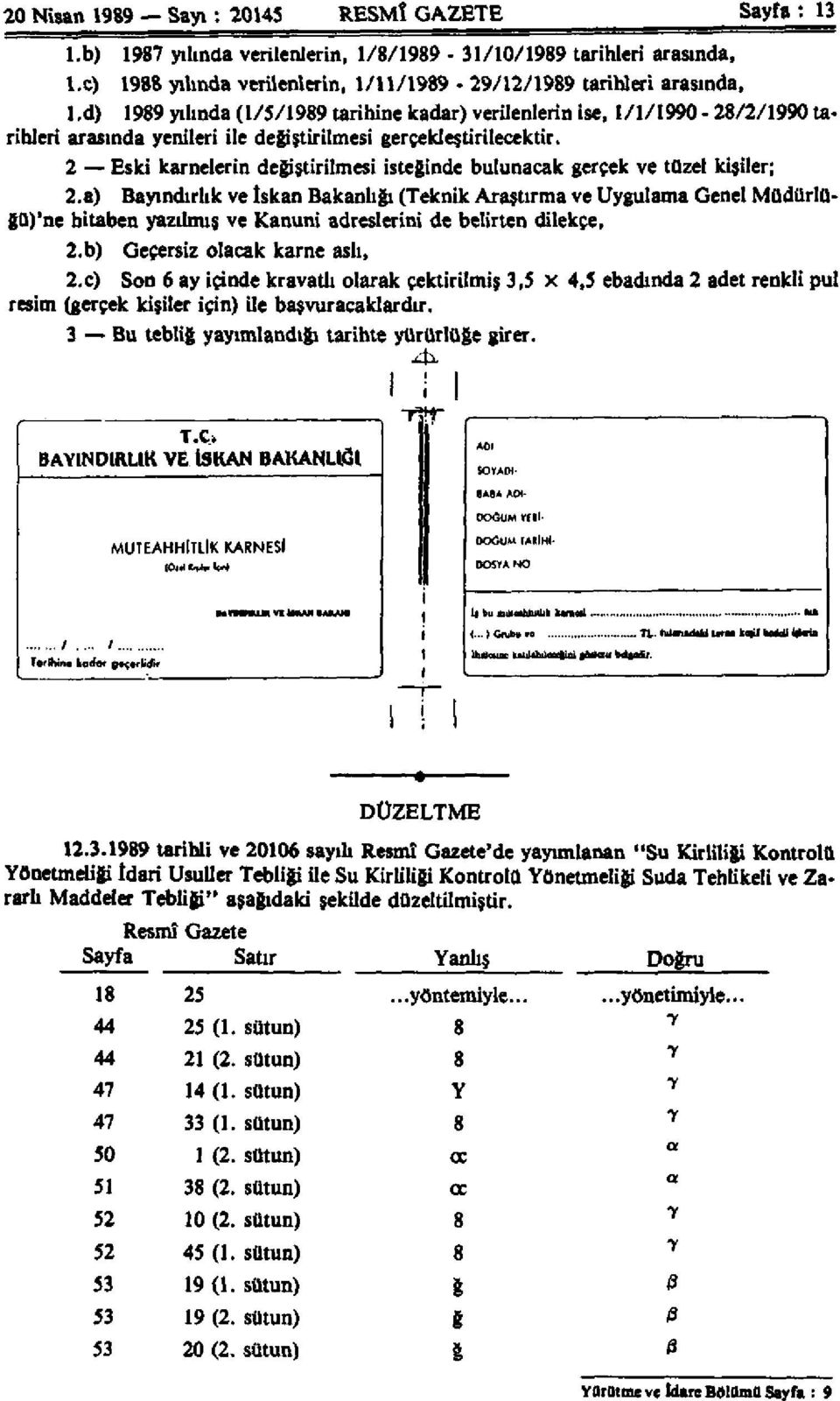 2 Eski karnelerin değiştirilmesi isteğinde bulunacak gerçek ve tüzel kişiler; 2.