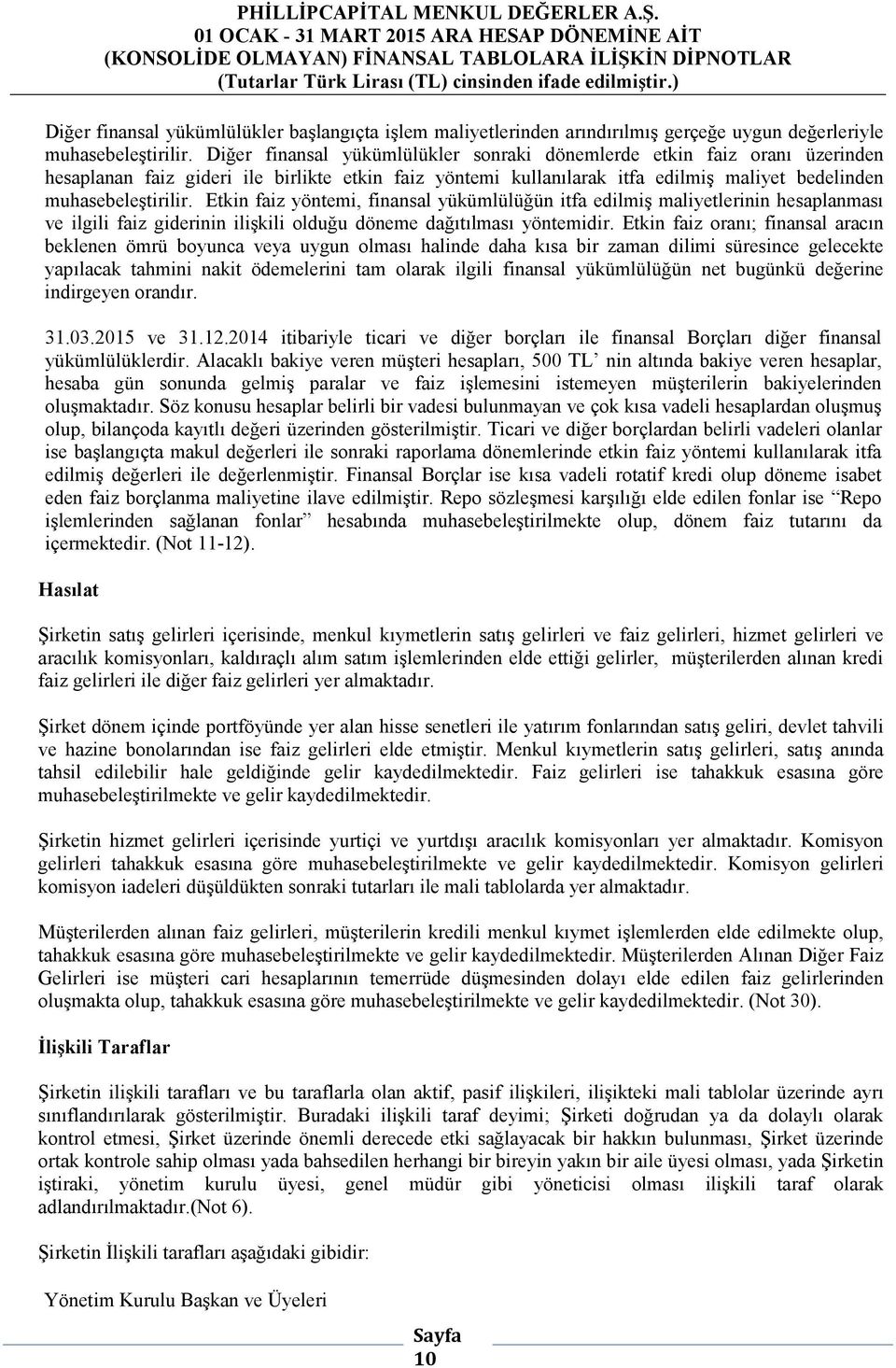 Etkin faiz yöntemi, finansal yükümlülüğün itfa edilmiş maliyetlerinin hesaplanması ve ilgili faiz giderinin ilişkili olduğu döneme dağıtılması yöntemidir.