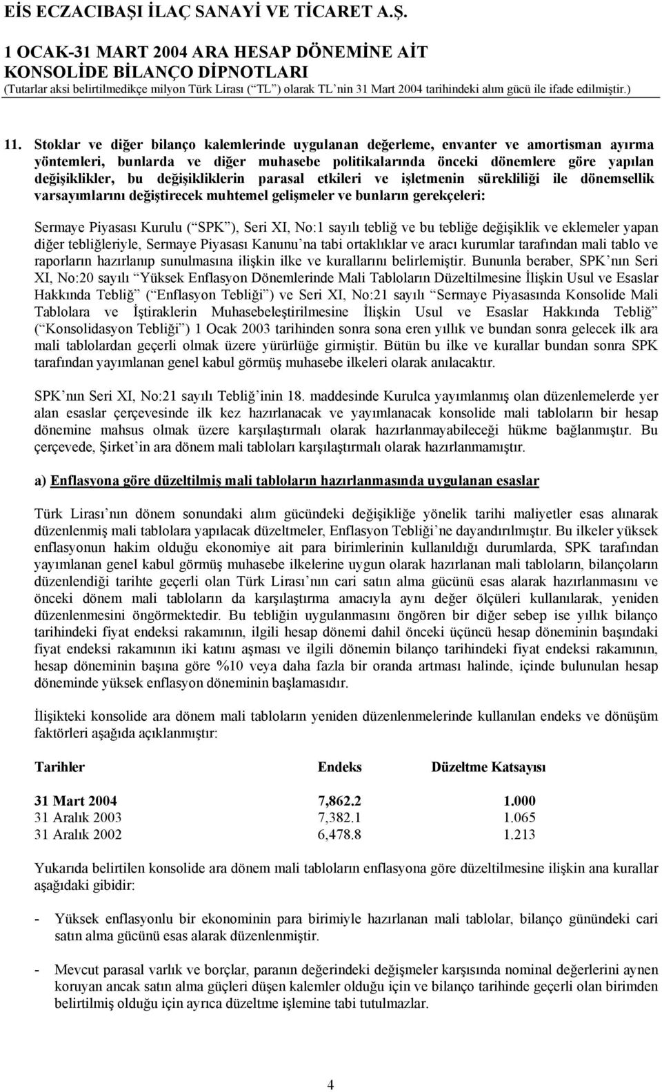 sayılı tebliğ ve bu tebliğe değişiklik ve eklemeler yapan diğer tebliğleriyle, Sermaye Piyasası Kanunu na tabi ortaklıklar ve aracı kurumlar tarafından mali tablo ve raporların hazırlanıp sunulmasına