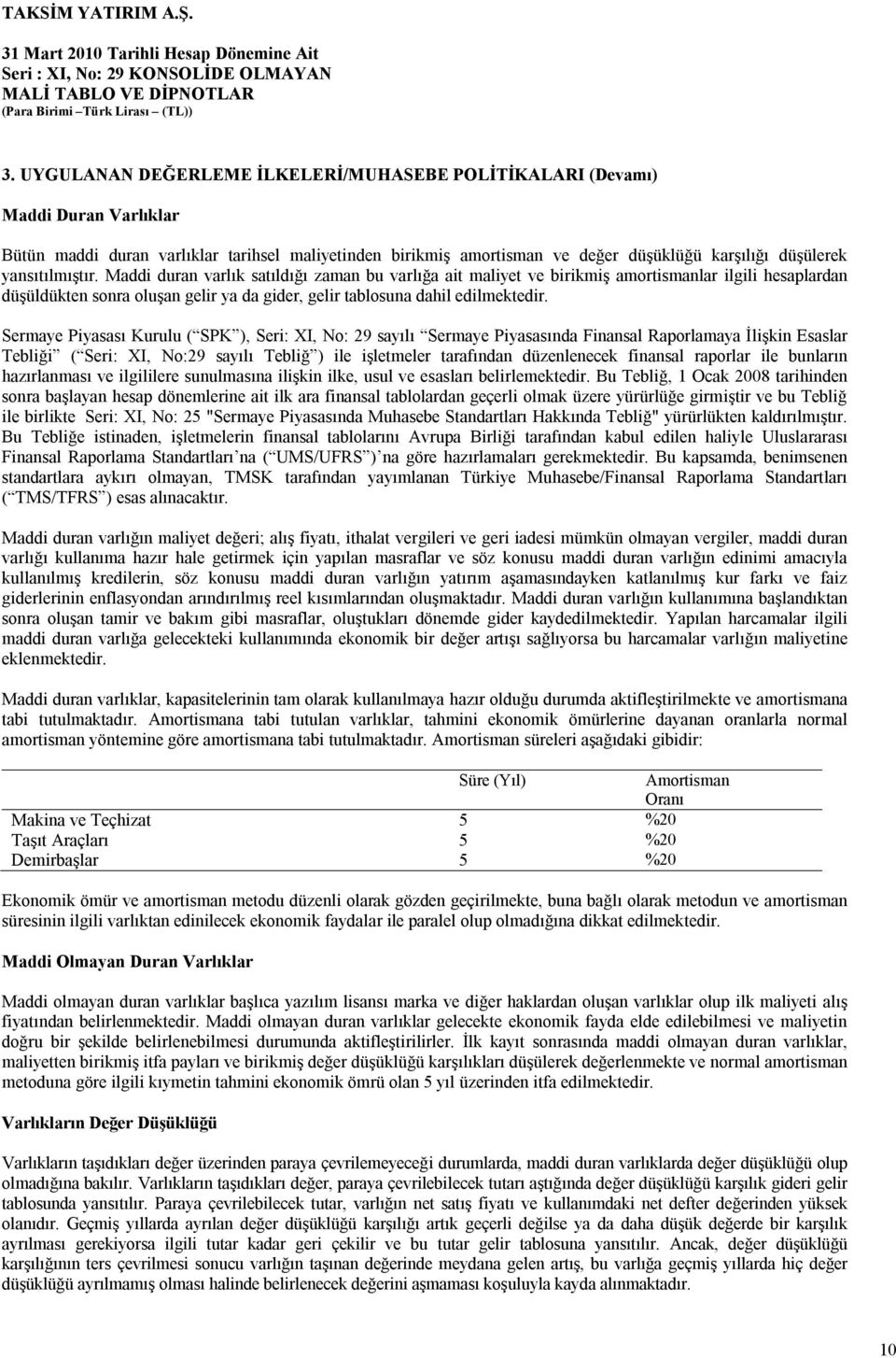 Sermaye Piyasası Kurulu ( SPK ), Seri: XI, No: 29 sayılı Sermaye Piyasasında Finansal Raporlamaya İlişkin Esaslar Tebliği ( Seri: XI, No:29 sayılı Tebliğ ) ile işletmeler tarafından düzenlenecek