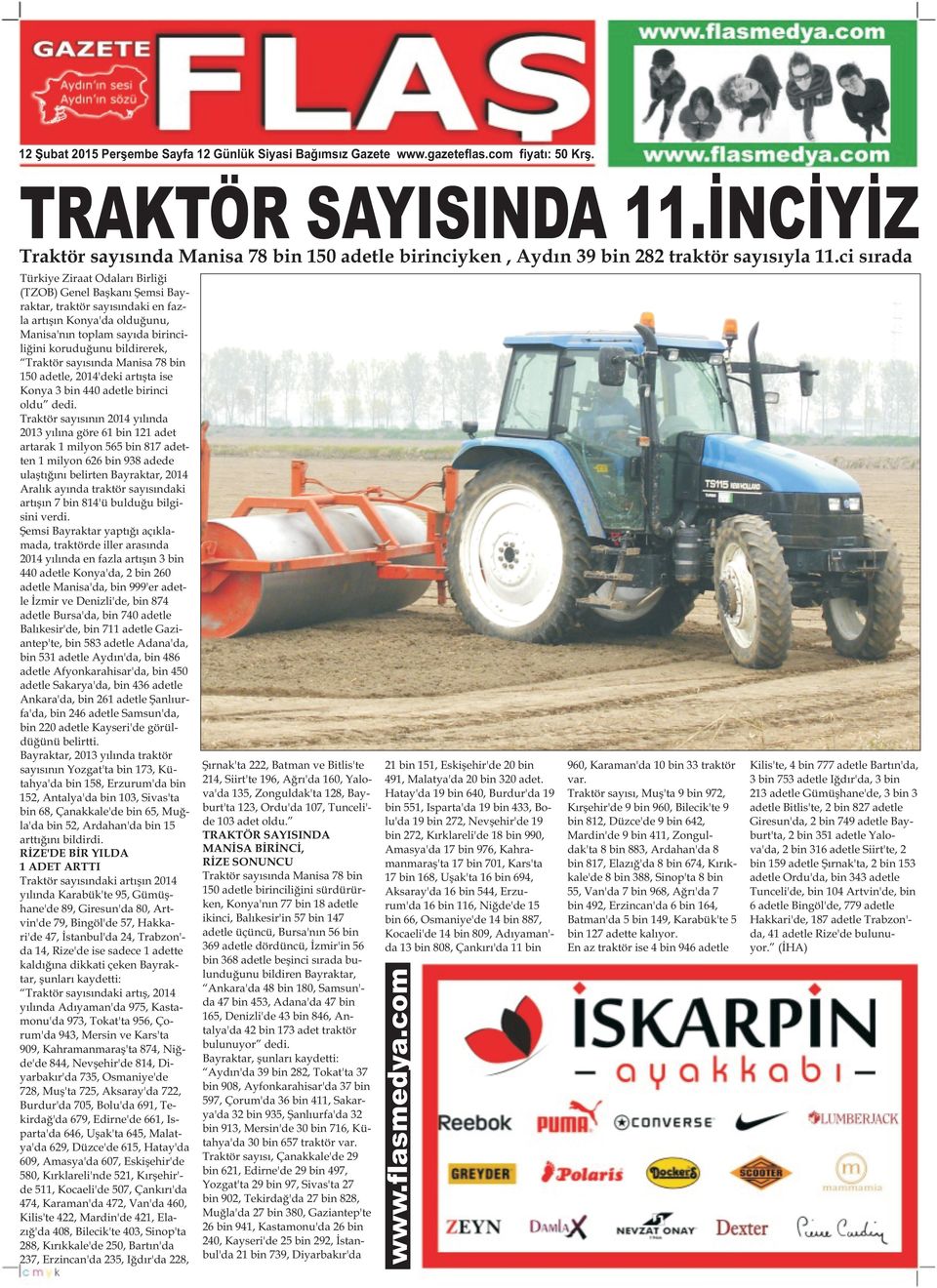 ci sýrada Þýrnak'ta 222, Batman ve Bitlis'te 214, Siirt'te 196, Aðrý'da 160, Yalova'da 135, Zonguldak'ta 128, Bayburt'ta 123, Ordu'da 107, Tunceli'de 103 adet oldu.