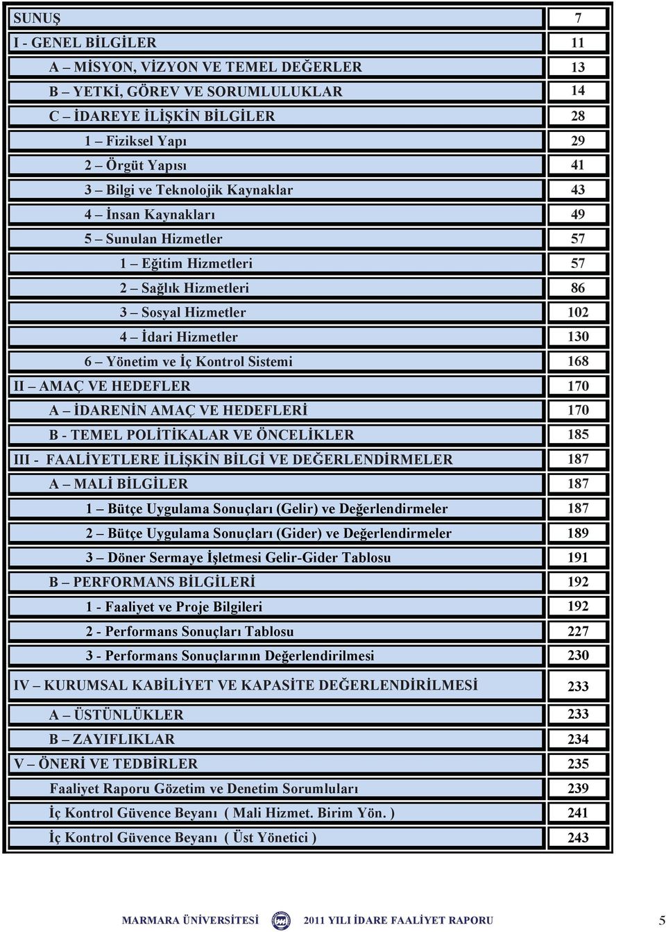 ÖNCEL KLER III - FAAL YETLERE L K N B LG VE DE ERLEND RMELER A MAL B LG LER 1 Bütçe Uygulama Sonuçları (Gelir) ve De erlendirmeler 2 Bütçe Uygulama Sonuçları (Gider) ve De erlendirmeler 3 Döner