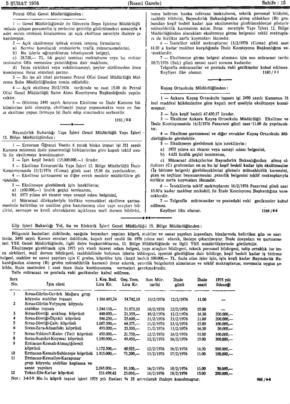 2 Açık eksiltmeye iştirak etmek isteyen firmaların; a) Servise konulacak otobüslerin trafik ruhsatnamelerini, b) Bu işlerle uğraştıklarım isbatlıyacak belgeyi, c) 28.720, TL.