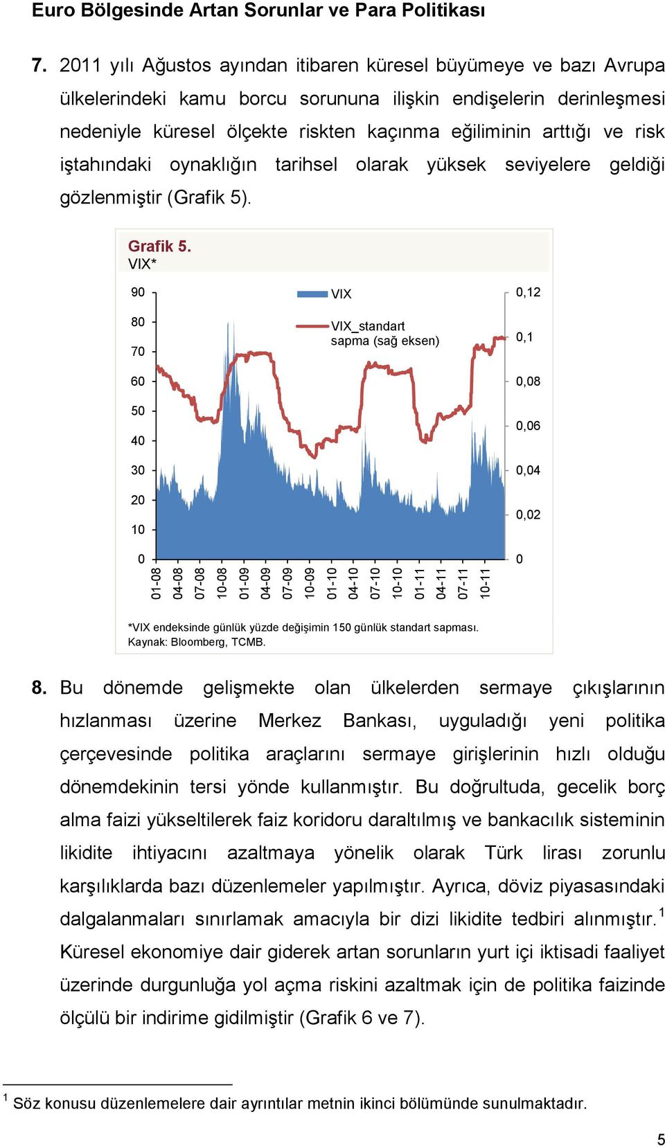 risk iştahındaki oynaklığın tarihsel olarak yüksek seviyelere geldiği gözlenmiştir (Grafik 5). Grafik 5.