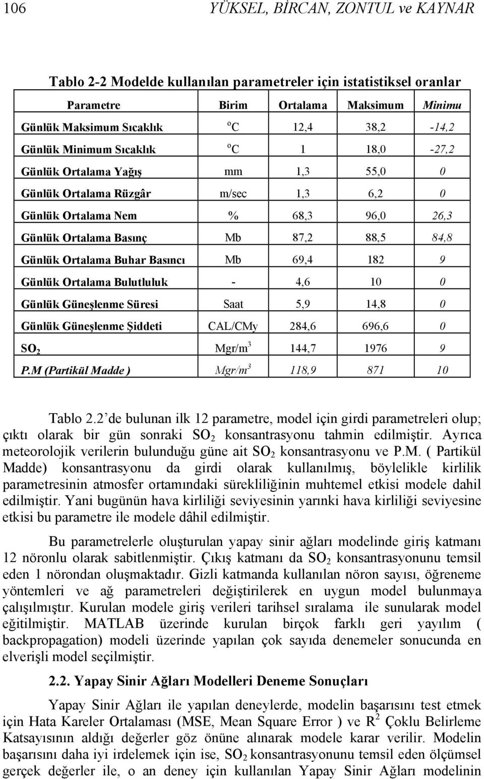 Basıncı Mb 69,4 82 9 Günlük Ortalama Bulutluluk - 4,6 0 0 Günlük Güneşlenme Süresi Saat 5,9 4,8 0 Günlük Güneşlenme Şiddeti CAL/CMy 284,6 696,6 0 SO 2 Μgr/m 3 44,7 976 9 P.