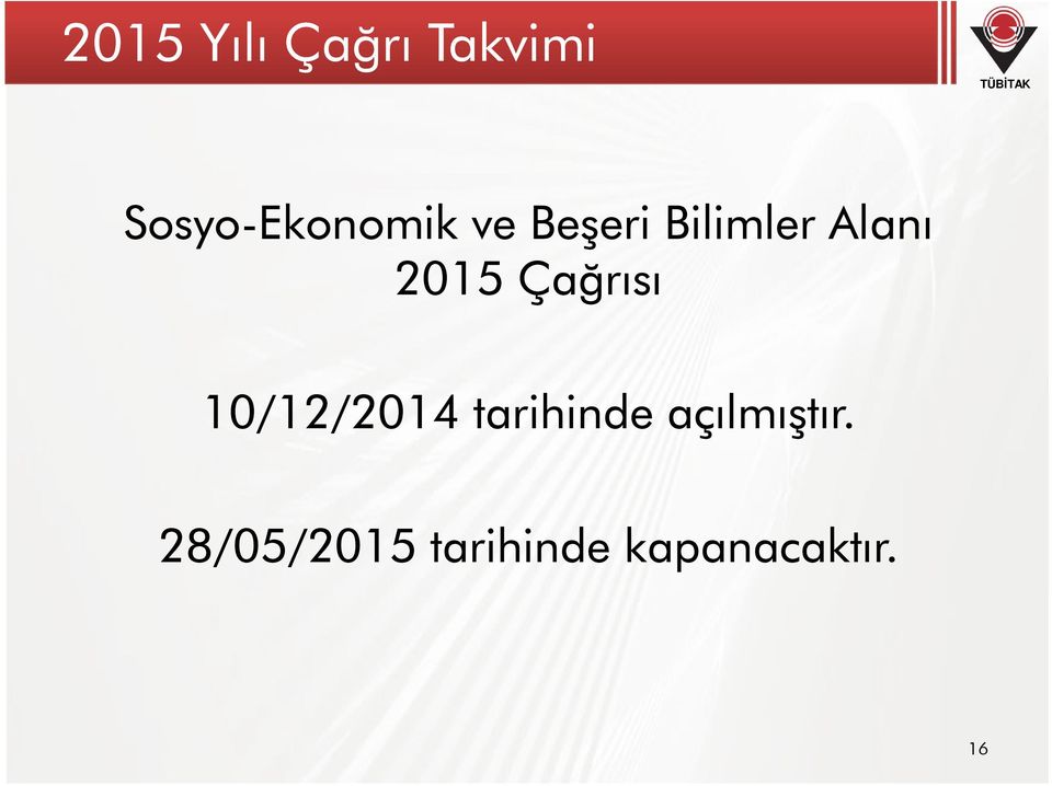 Alanı 2015 Çağrısı 10/12/2014