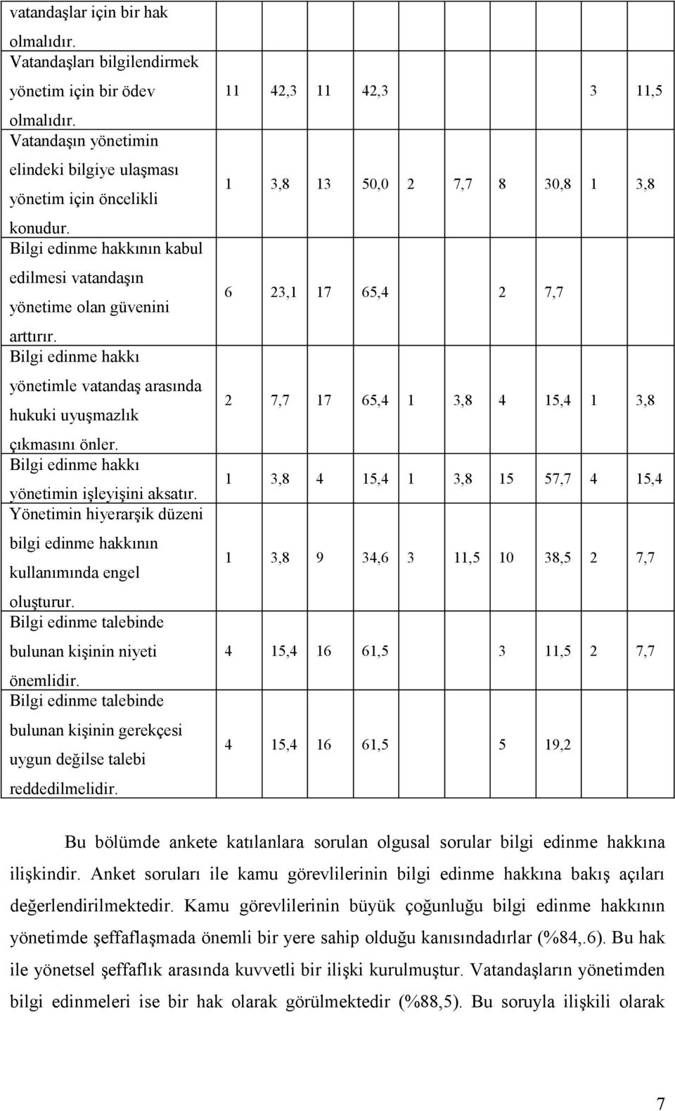 Bilgi edinme hakkı yönetimin işleyişini aksatır. Yönetimin hiyerarşik düzeni bilgi edinme hakkının kullanımında engel oluşturur. Bilgi edinme talebinde bulunan kişinin niyeti önemlidir.