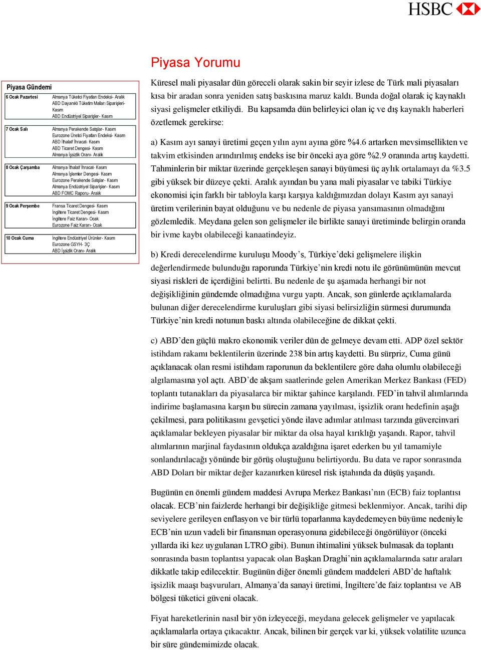 Kasım Almanya İşlemler Dengesi- Kasım Eurozone Perakende Satışlar- Kasım Almanya Endüstriyel Siparişler- Kasım ABD FOMC Raporu- Aralık 9 Ocak Perşembe Fransa Ticaret Dengesi- Kasım İngiltere Ticaret