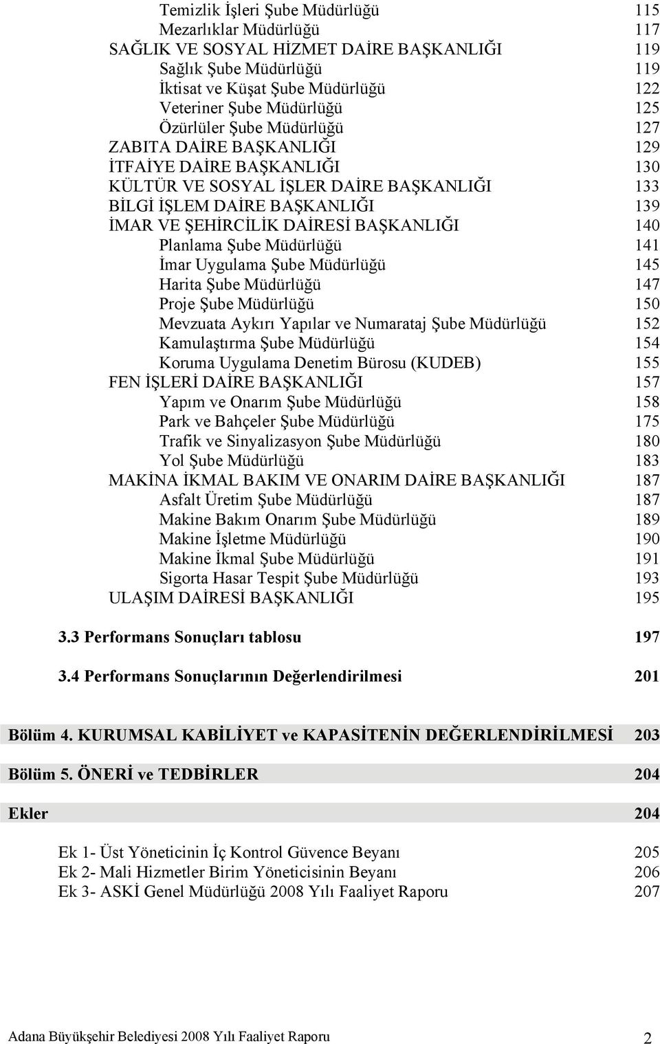 BAŞKANLIĞI 140 Planlama Şube Müdürlüğü 141 İmar Uygulama Şube Müdürlüğü 145 Harita Şube Müdürlüğü 147 Proje Şube Müdürlüğü 150 Mevzuata Aykırı Yapılar ve Numarataj Şube Müdürlüğü 152 Kamulaştırma