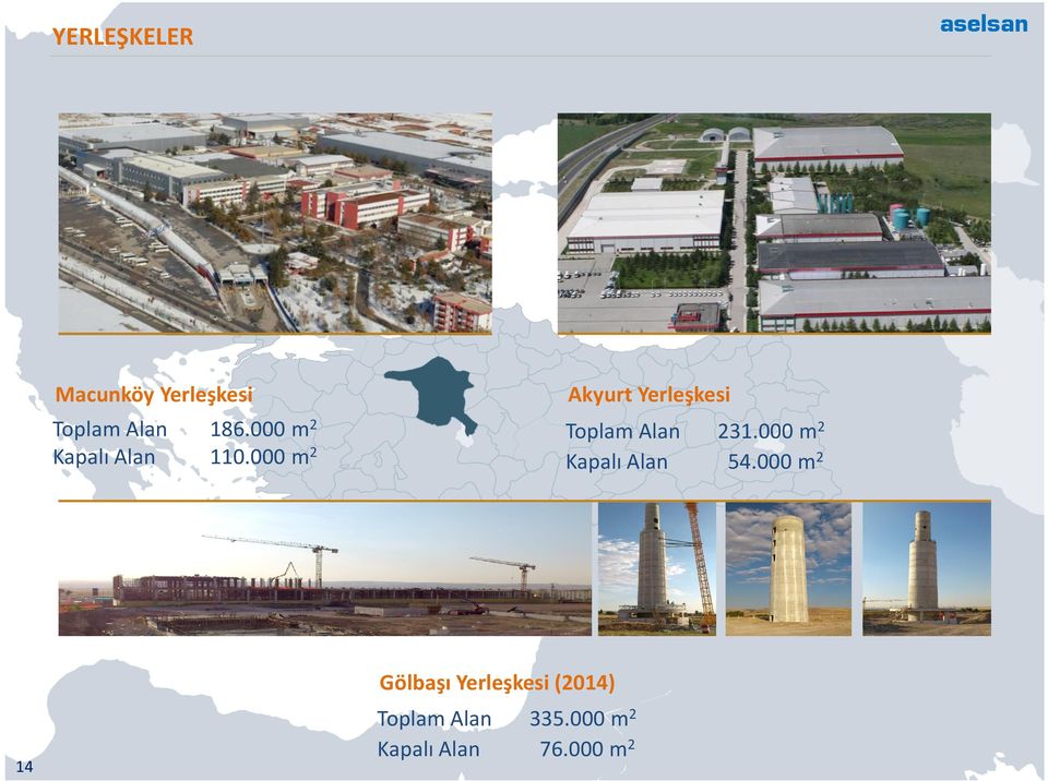 000m 2 Akyurt Yerleşkesi Toplam Alan 231.