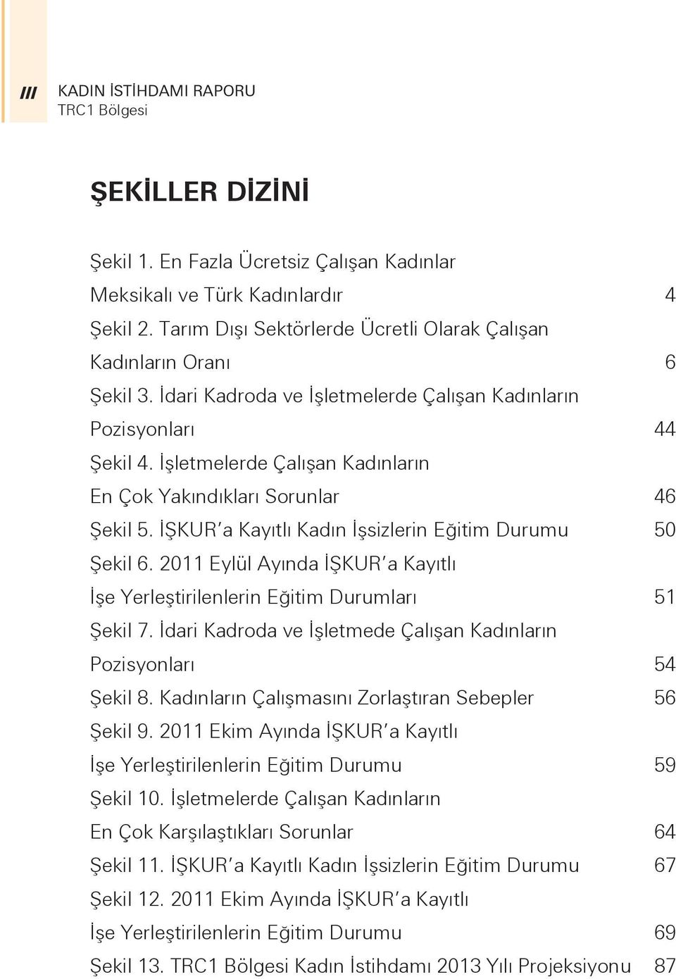 İŞKUR a Kayıtlı Kadın İşsizlerin Eğitim Durumu 50 Şekil 6. 2011 Eylül Ayında İŞKUR a Kayıtlı İşe Yerleştirilenlerin Eğitim Durumları 51 Şekil 7.