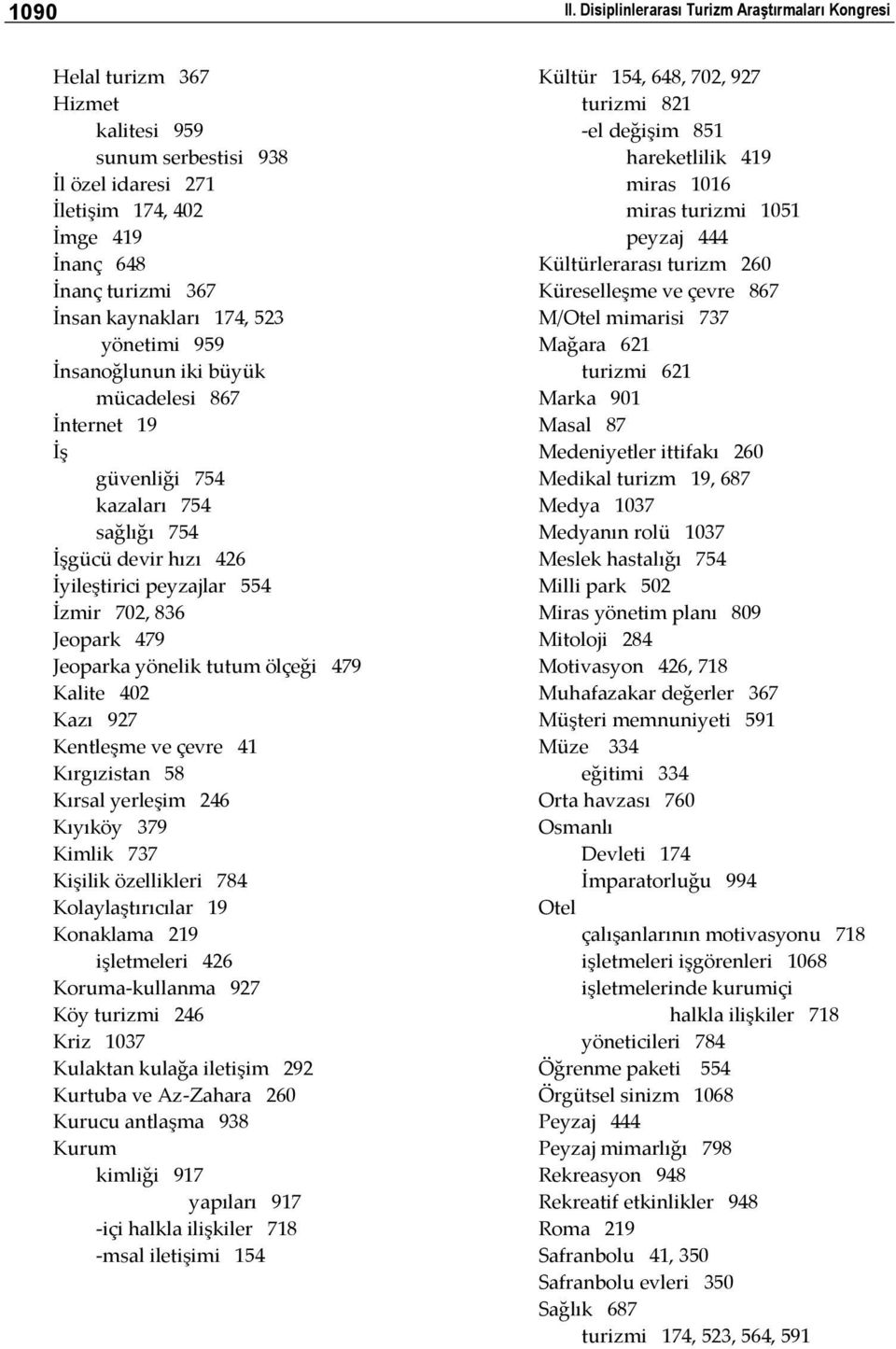 174, 523 yönetimi 959 İnsanoğlunun iki büyük mücadelesi 867 İnternet 19 İş güvenliği 754 kazaları 754 sağlığı 754 İşgücü devir hızı 426 İyileştirici peyzajlar 554 İzmir 702, 836 Jeopark 479 Jeoparka