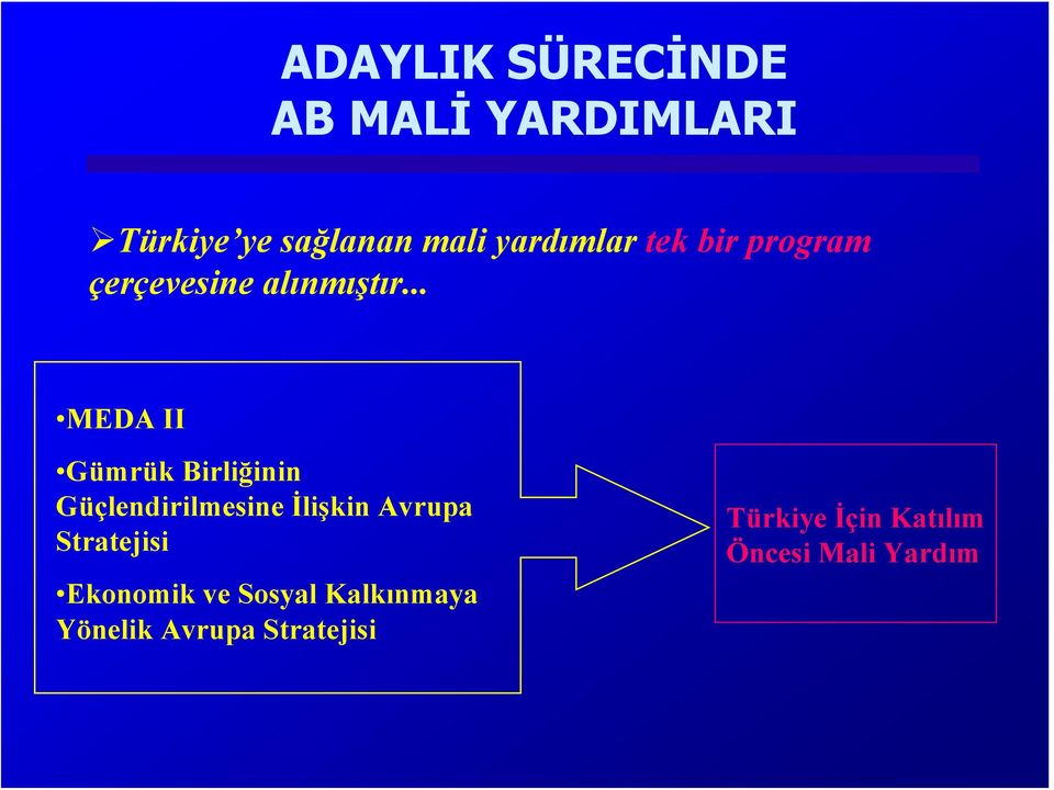 .. MEDA II Gümrük Birliğinin Güçlendirilmesine İlişkin Avrupa