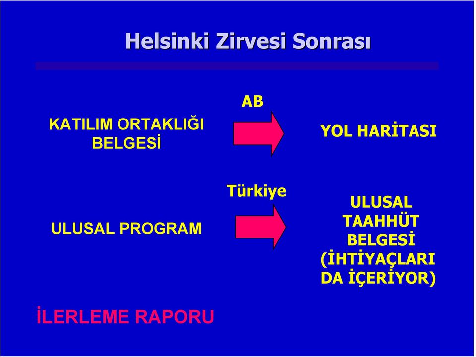 ULUSAL PROGRAM İLERLEME RAPORU Türkiye