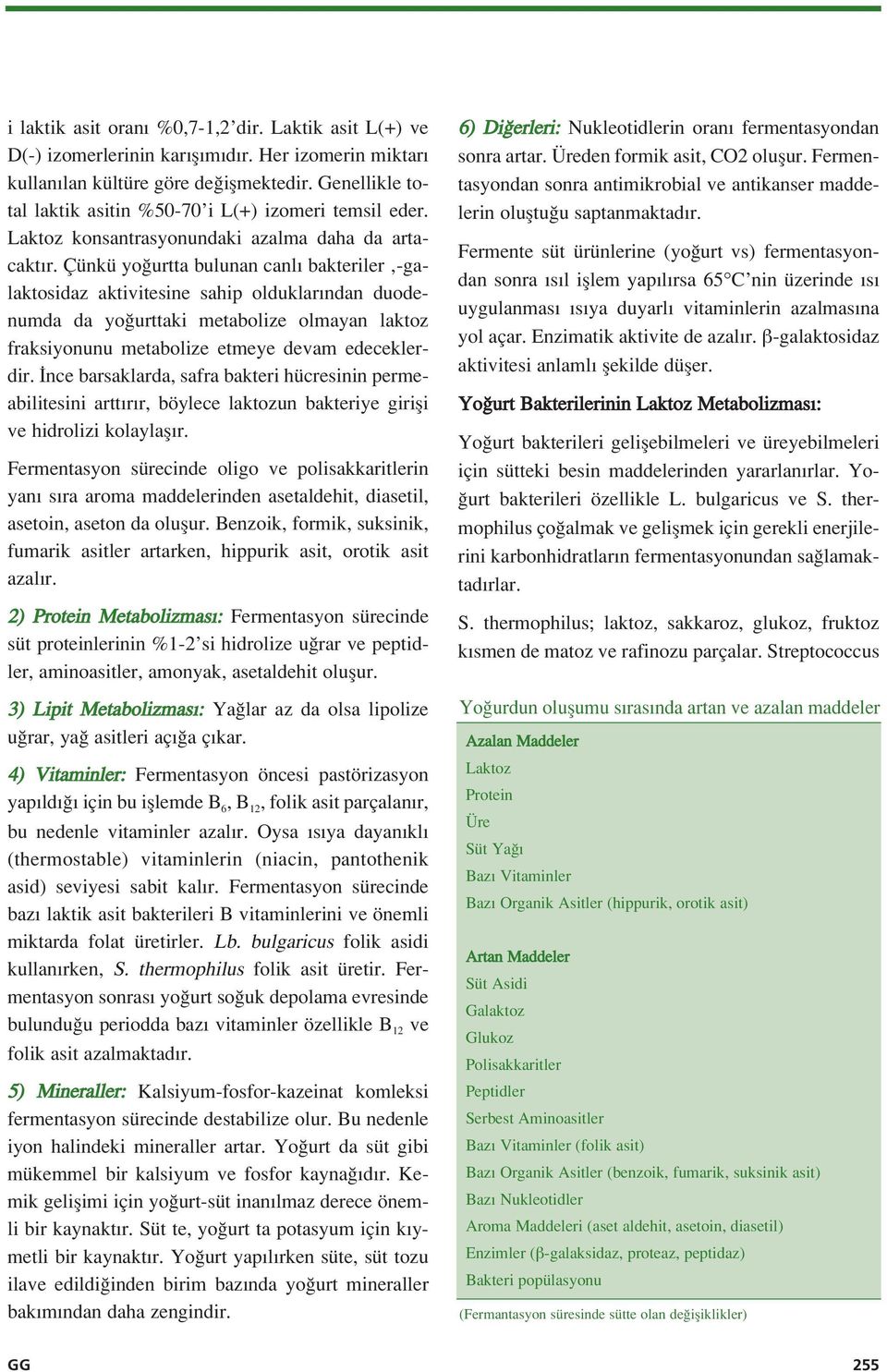 Çünkü yo urtta bulunan canl bakteriler -galaktosidaz aktivitesine sahip olduklar ndan duodenumda da yo urttaki metabolize olmayan laktoz fraksiyonunu metabolize etmeye devam edeceklerdir.