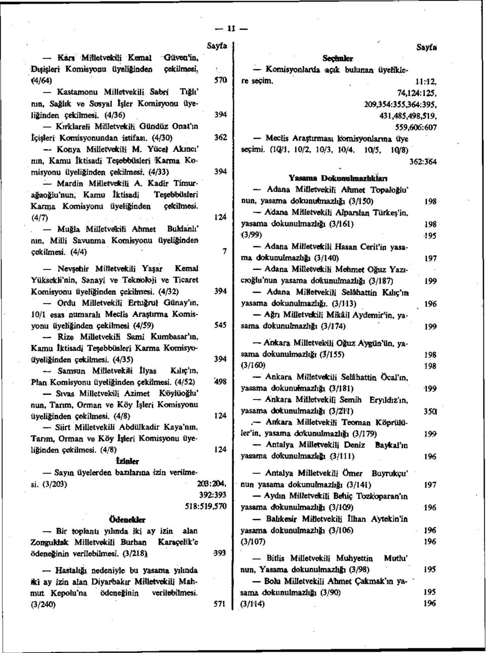 (4/33) 394 Mardin Milletvekili A. Kadir Timurağaoğlu'nun, Kamu İktisadi Teşebbüsleri Karma Komisyonu üyeliğinden çekilmesi. (4/7) 124 Muğla Milletvekili Ahmet BuMahlı' nın.