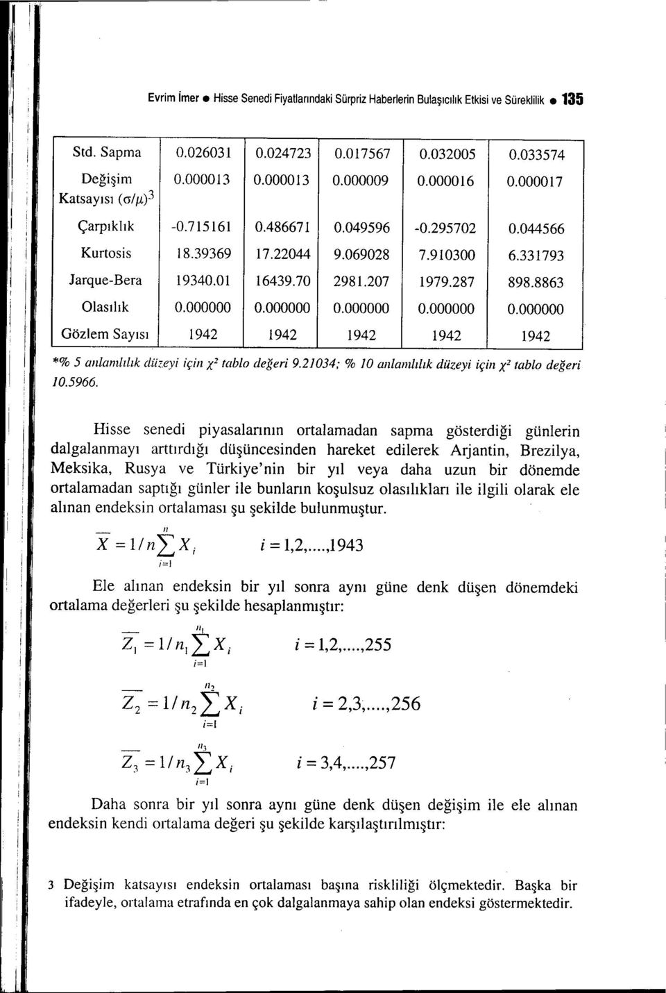 8863 Olasılık 0.000000 0.000000 0.000000 0.000000 0.000000 Gözlem Sayısı 1942 1942 1942 1942 1942 *% 5 Glılamlılık düz.ey çn X ı tablo değer 9.21034; % 10 anlamlılık düzey çn Xı tablo değer 10.5966.