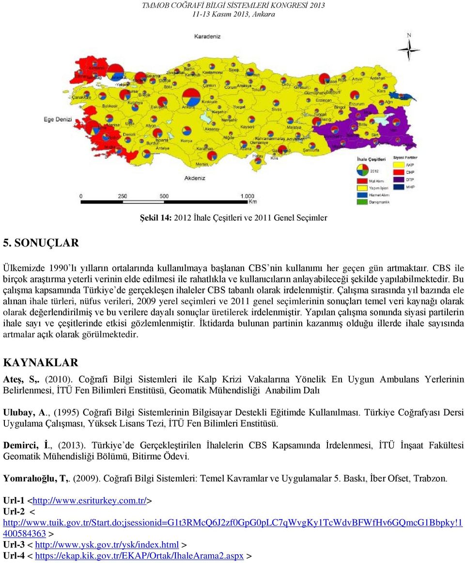 Bu çalışma kapsamında Türkiye de gerçekleşen ihaleler CBS tabanlı olarak irdelenmiştir.