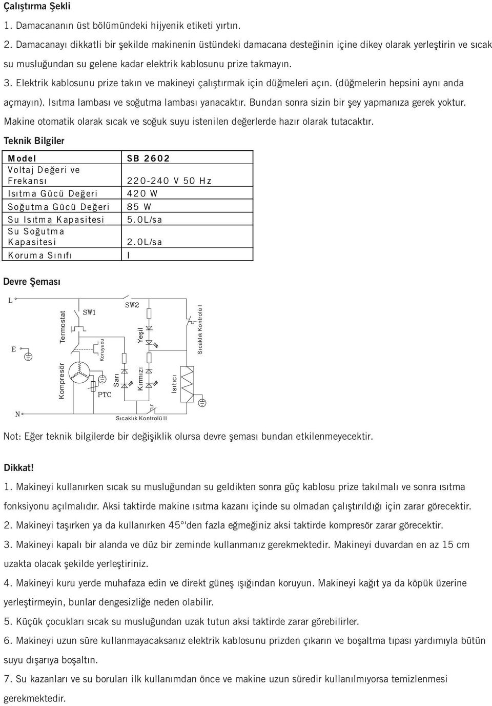 Elektrik kablosunu prize takın ve makineyi çalıştırmak için düğmeleri açın. (düğmelerin hepsini aynı anda açmayın). Isıtma lambası ve soğutma lambası yanacaktır.