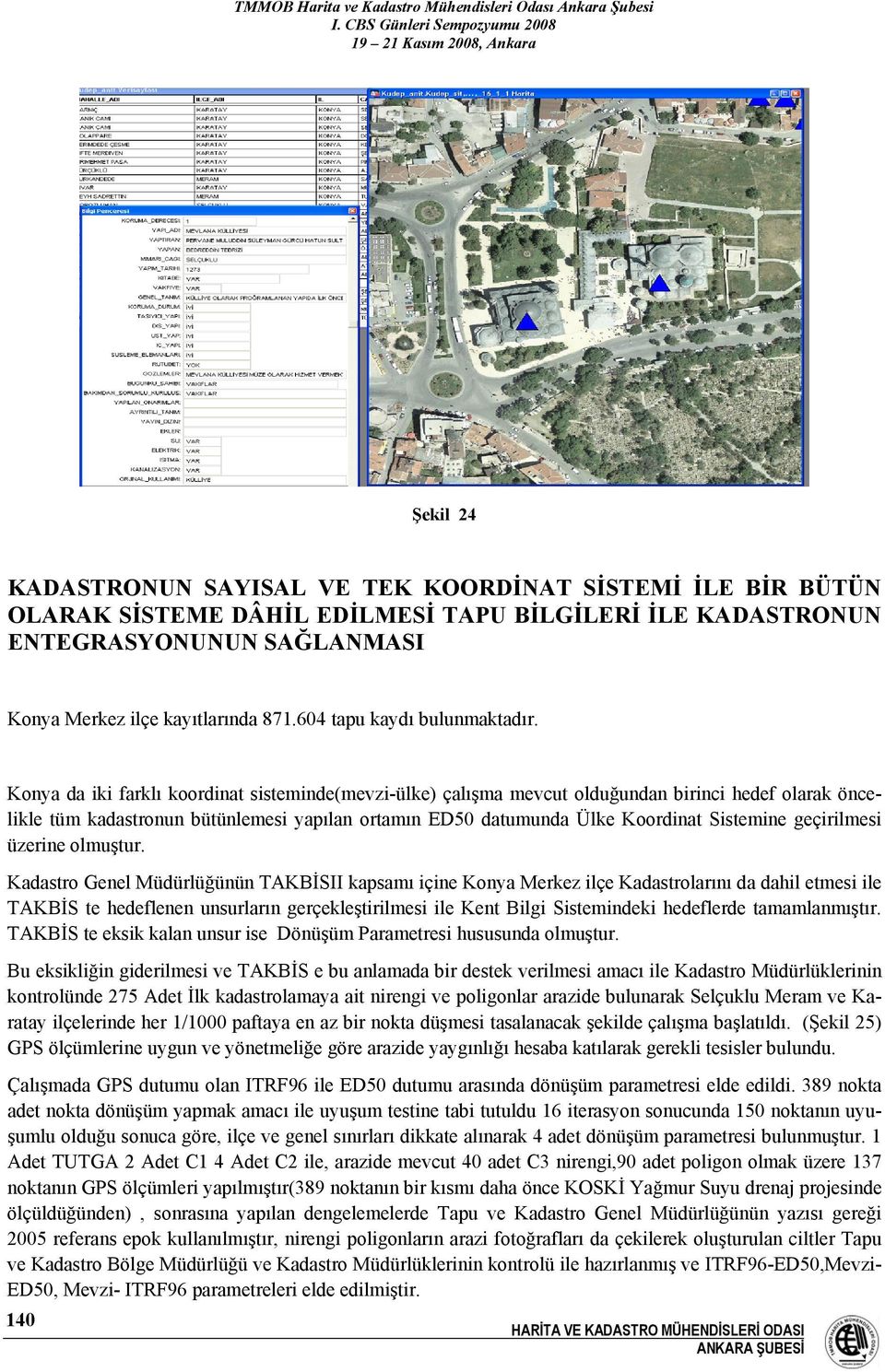 Konya da iki farklı koordinat sisteminde(mevzi-ülke) çalışma mevcut olduğundan birinci hedef olarak öncelikle tüm kadastronun bütünlemesi yapılan ortamın ED50 datumunda Ülke Koordinat Sistemine