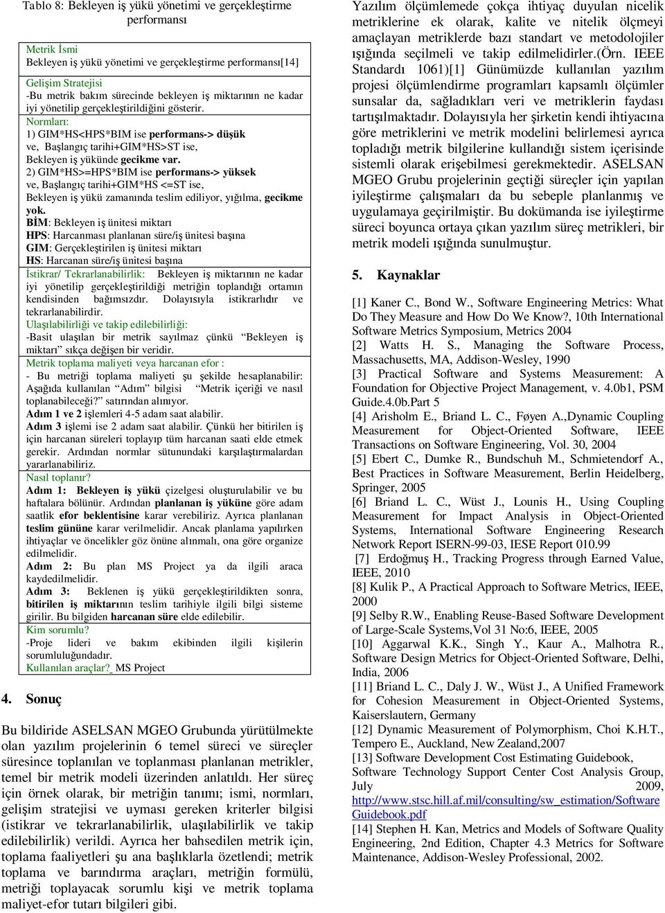 2) GIM*HS>=HPS*BIM ise performans-> yüksek ve, Ba lang ç tarihi+gim*hs <=ST ise, Bekleyen i yükü zaman nda teslim ediliyor, y lma, gecikme yok.