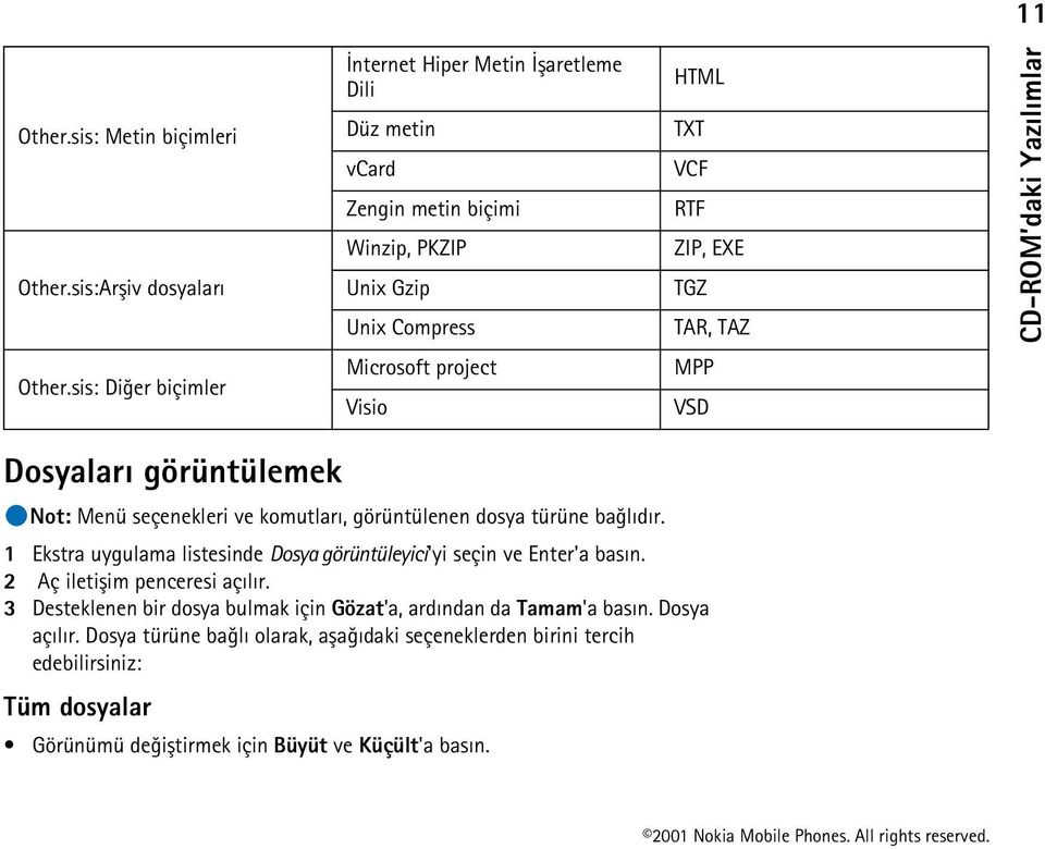 Other.sis: Diðer biçimler Microsoft project Visio MPP VSD Dosyalarý görüntülemek Not: Menü seçenekleri ve komutlarý, görüntülenen dosya türüne baðlýdýr.