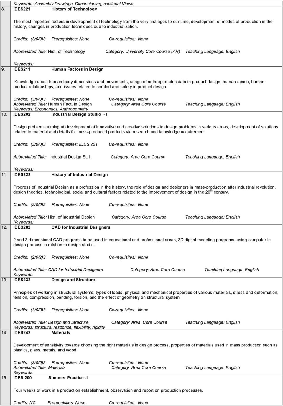 techniques due to industrialization. Abbreviated Title: Hist. of Technology Category: University Core Course (AH) Teaching Language: English 9.