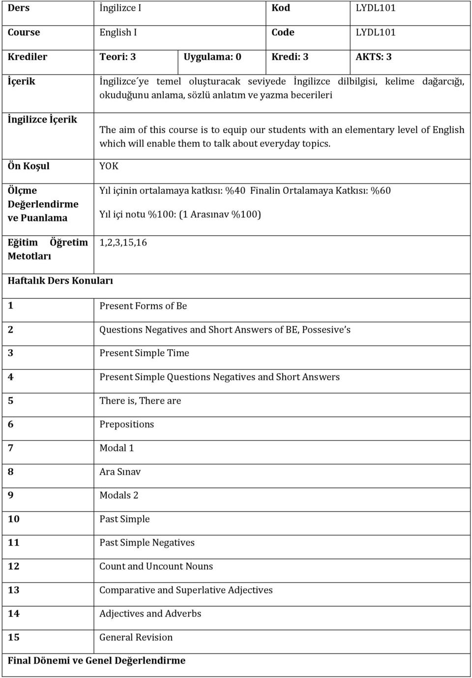 English which will enable them to talk about everyday topics.