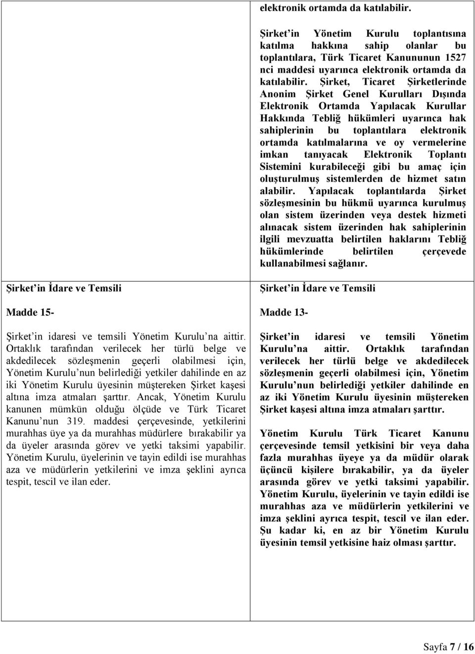 Dışında Elektronik Ortamda Yapılacak Kurullar Hakkında Tebliğ hükümleri uyarınca hak sahiplerinin bu toplantılara elektronik ortamda katılmalarına ve oy vermelerine imkan tanıyacak Elektronik