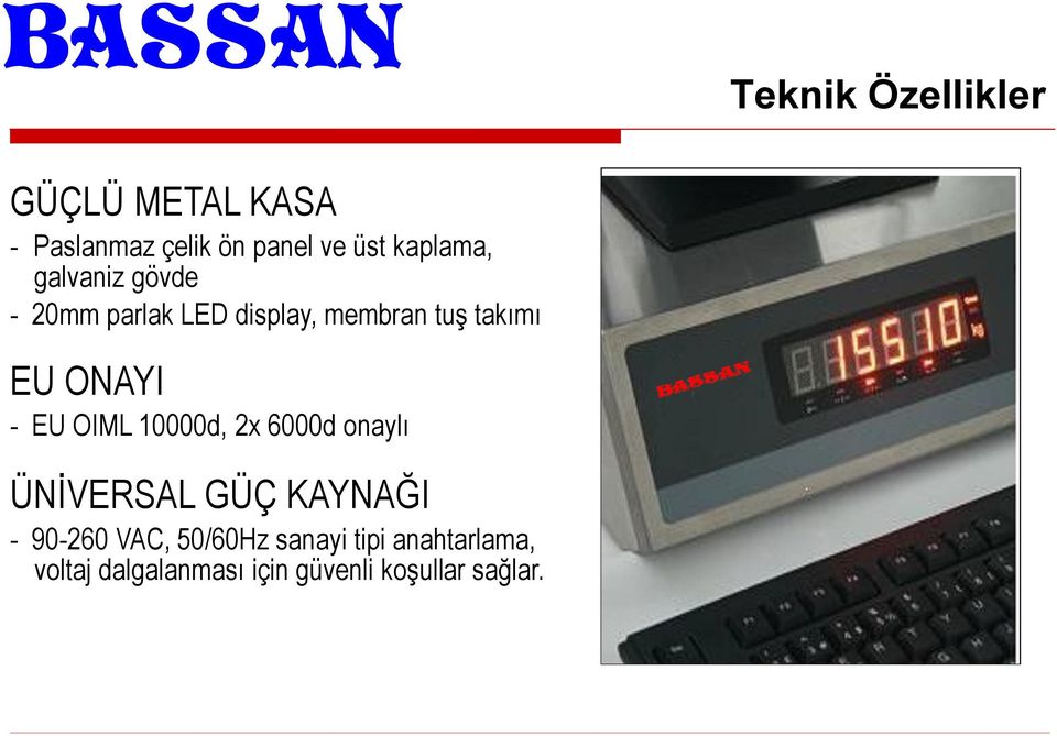 ONAYI - EU OIML 10000d, 2x 6000d onaylı ÜNİVERSAL GÜÇ KAYNAĞI - 90-260